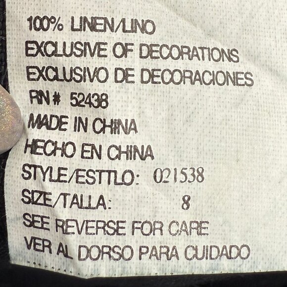 NWT Vintage PLAZA SOUTH 100% Linen Sleeveless Maxi‎ Dress Black | Size 8 - Picture 9 of 9